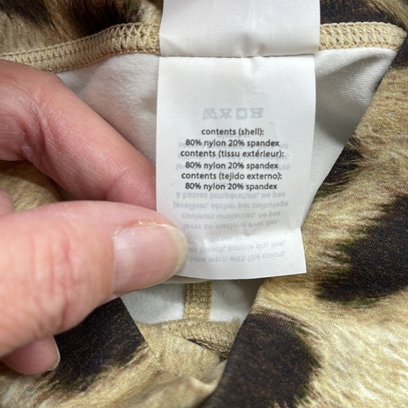 Weworewhat NWT Tan Leopard Splice Legging Biker Activewear Shorts Size Small - Picture 10 of 11